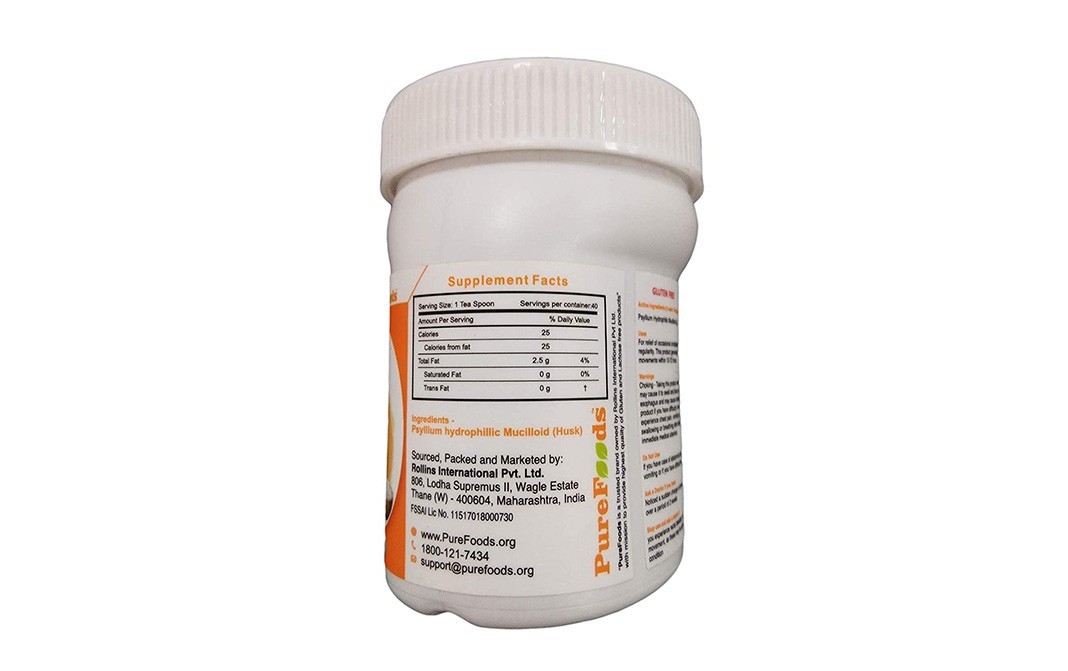 Purefoods Pysllium Fibre Isabgol    Plastic Jar  225 grams